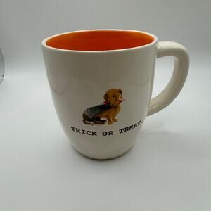 Dachshund Trick or Treat Rae Dunn Mug Fall Halloween Dachshund Dog Vampire Cape